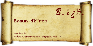 Braun Áron névjegykártya